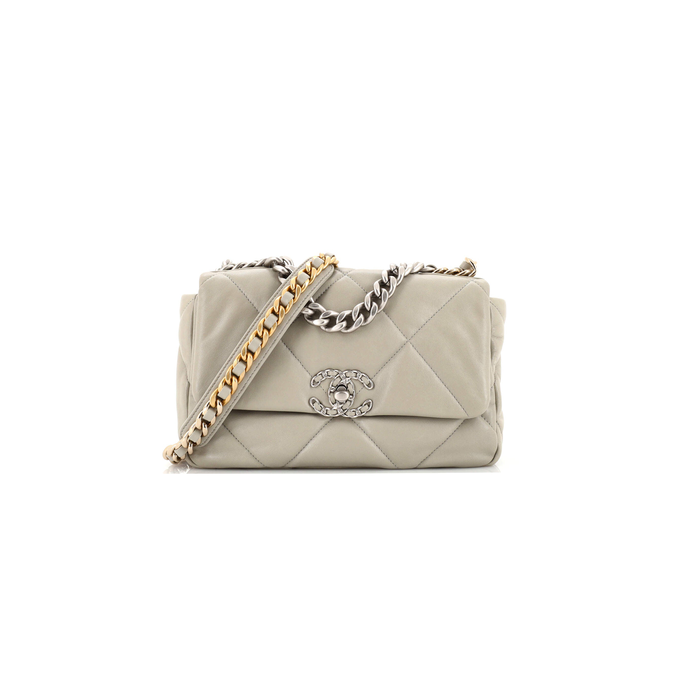 Ch*el 19 flap bag quilted leather as1160 (26*16*9cm)